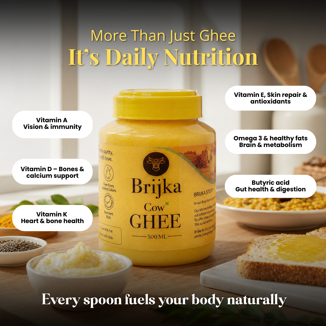 Brijka Desi Cow Ghee - Traditional Bilona Ghee, Lab-Tested for Purity