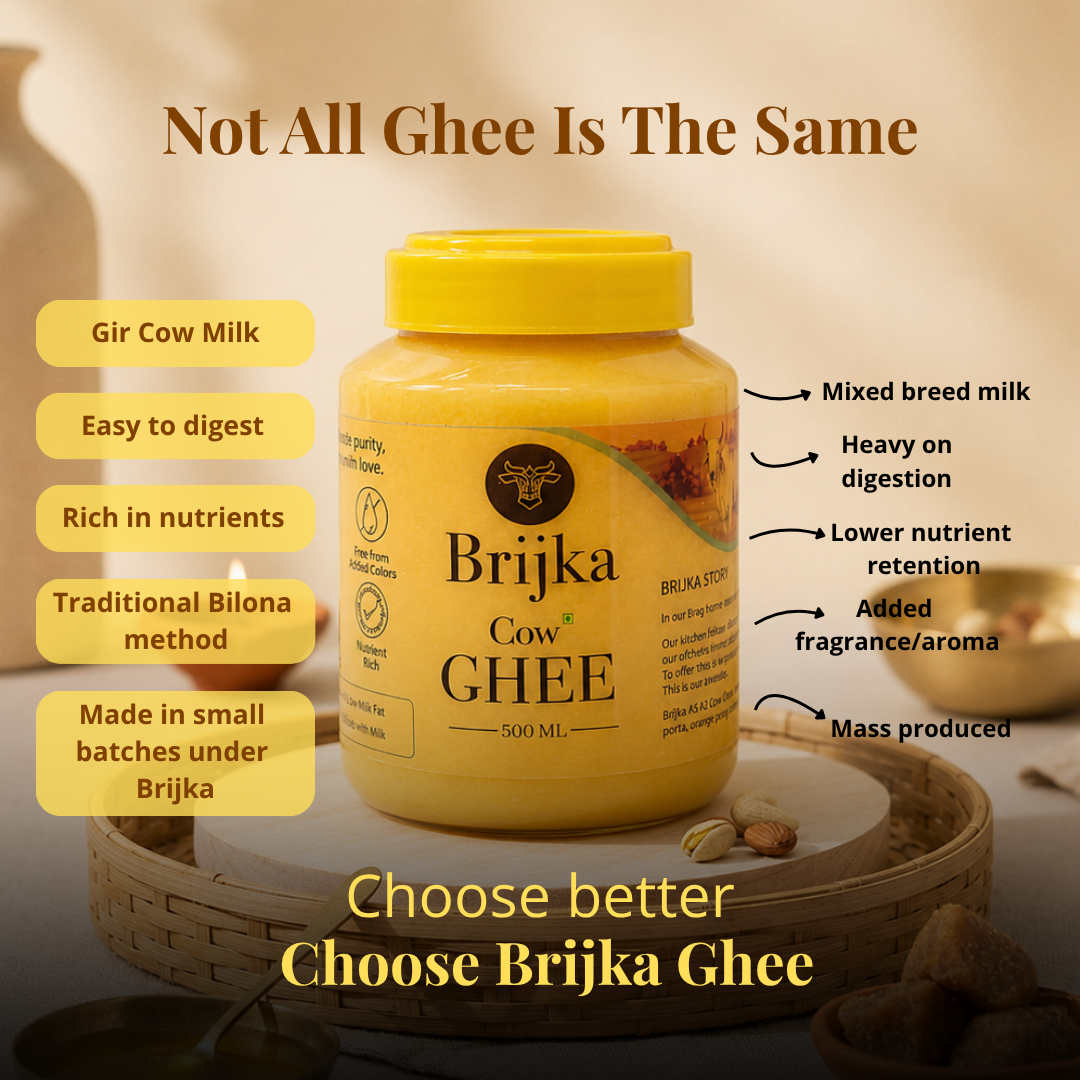 Brijka Desi Cow Ghee - Traditional Bilona Ghee, Lab-Tested for Purity