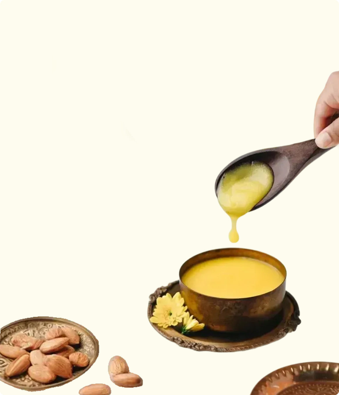 Lighting a Diya or make Bhog with pure Brijka A2 ghee Cow Ghee for a home mandir.